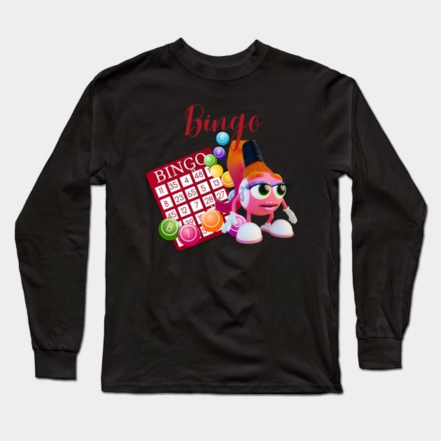 Red Bingo Long Sleeve T-Shirt by TC/LBM BINGO